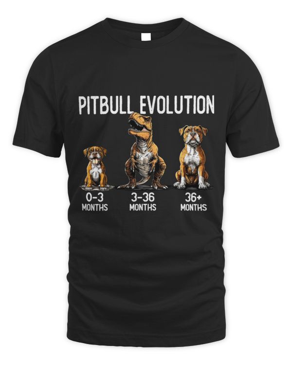 Pitbull Evolution Staffordshire Bull Terrier Dog dinosaur T-Shirt Pitbull Evolution Staffordshire Bull Terrier Dog dinosaur T-Shirt